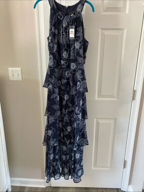 Tommy Hilfiger Navy Floral Tiered Maxi Dress/Sky Capt